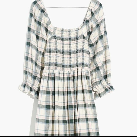 Madewell Lucie Puff Elbow Sleeve Smocked Mini Dress Size XS - Picture 10 of 14